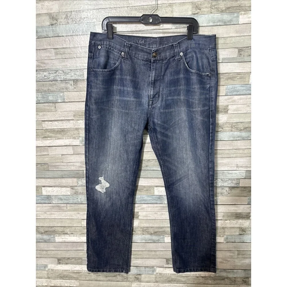 Men’s PD&C Denim Jeans Dark Wash Straight Leg Size 38X32